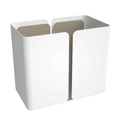 Peter Pepper SW Stream Deskside Recycling Wastebasket - Single Stream Bright White and Taupe Metallic Accent