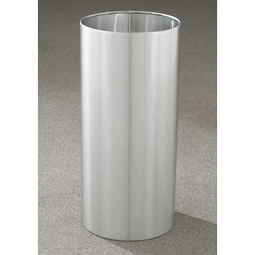 Glaro Open Top Waste Basket - 12 x 23 - 11 Gallon - 1223 - finished in Satin Aluminum