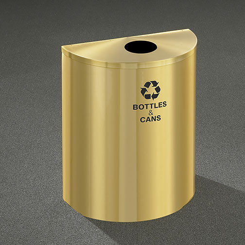 Glaro RecyclePro Profile Half Round Recycling Bin - 28-1/2 x 24 x 12 - 29 Gallon - B2499BE