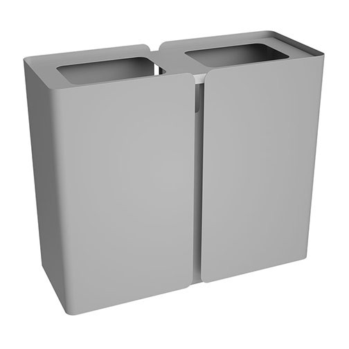 Peter Pepper SRT Stream Deskside Recycling Center - Dual Stream Finished in Aluminum Metallic