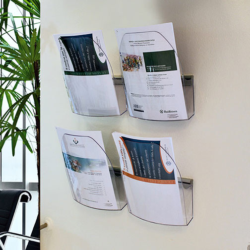 Magnuson Dacapo Brochure Holders in Use - A4 Holders