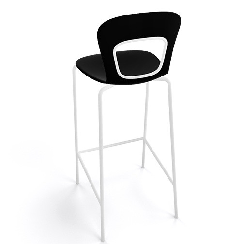 Magnuson Rivista Black Stacking Bar Stool - Outdoor - Back View