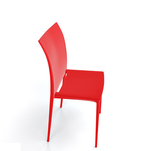 Magnuson Lucido SO Red Stacking Chair - Side View
