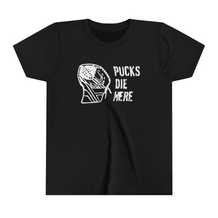 Pucks Die Here Hockey Kids Tee