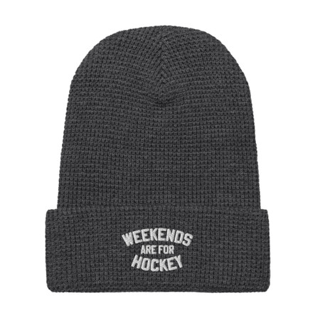 Weekends Are For Hockey Waffle Beanie