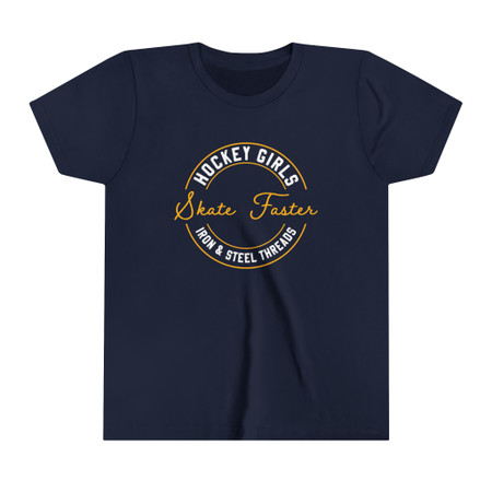 Hockey Girls Skate Faster USA Made Kids Tee