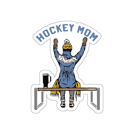 Cheering Hockey Mom Sticker