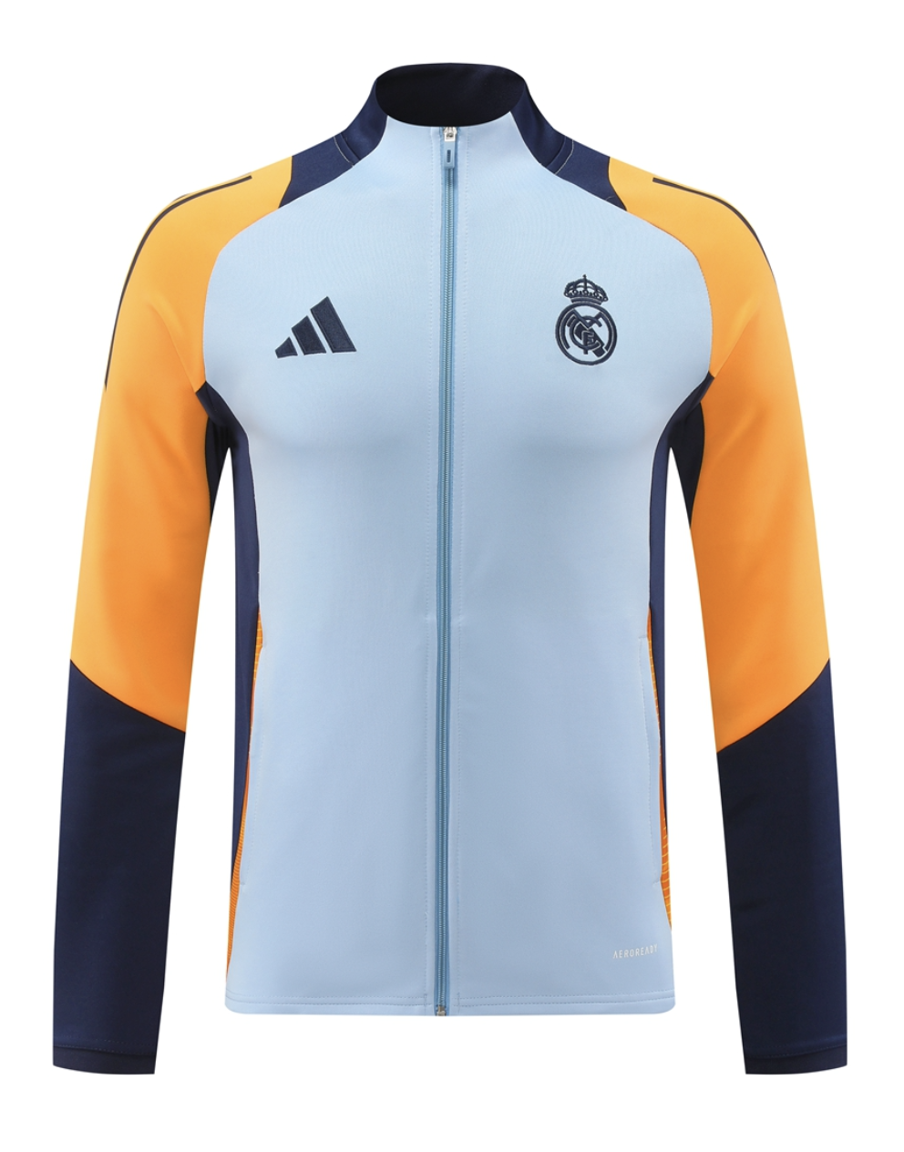Real Madrid 24/25 Men's Light Blue Long Zip Jacket