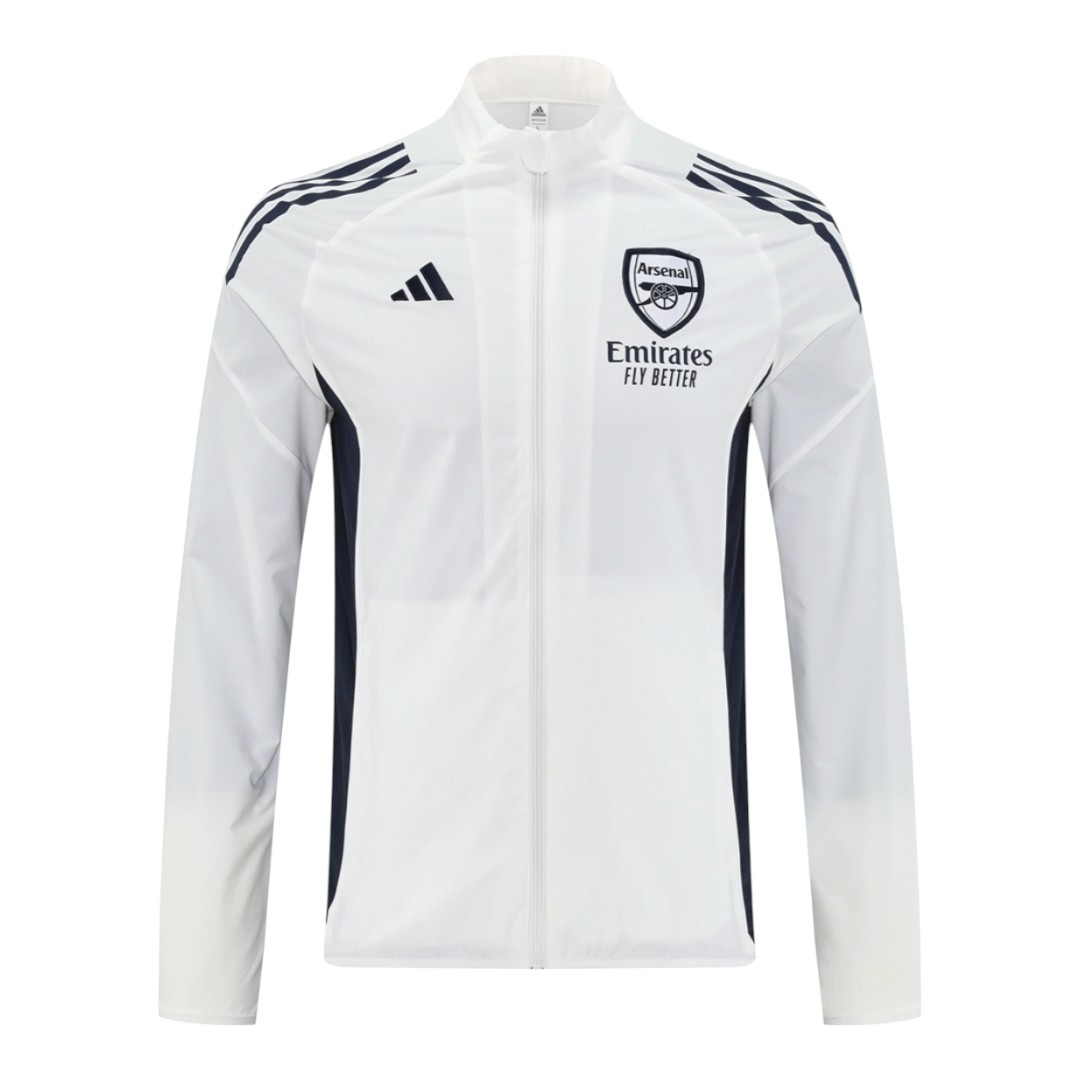 Arsenal 25/26 Men's White Long Zip Windbreaker