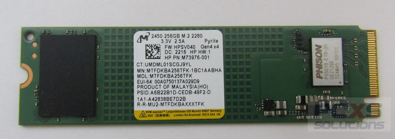 Disque dur HP 256 Go NVMe M.2 2280 PCI-Express X4 Gen3 - 801075-002 - SSD  (Remis à Neuf)