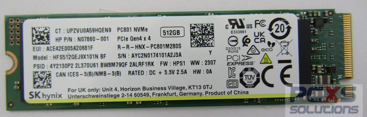 SPS-SSD 512GB PCIe NVMe TLC W/TPAD - HP Genuine Replacement Spare Parts - L76722-001-HP