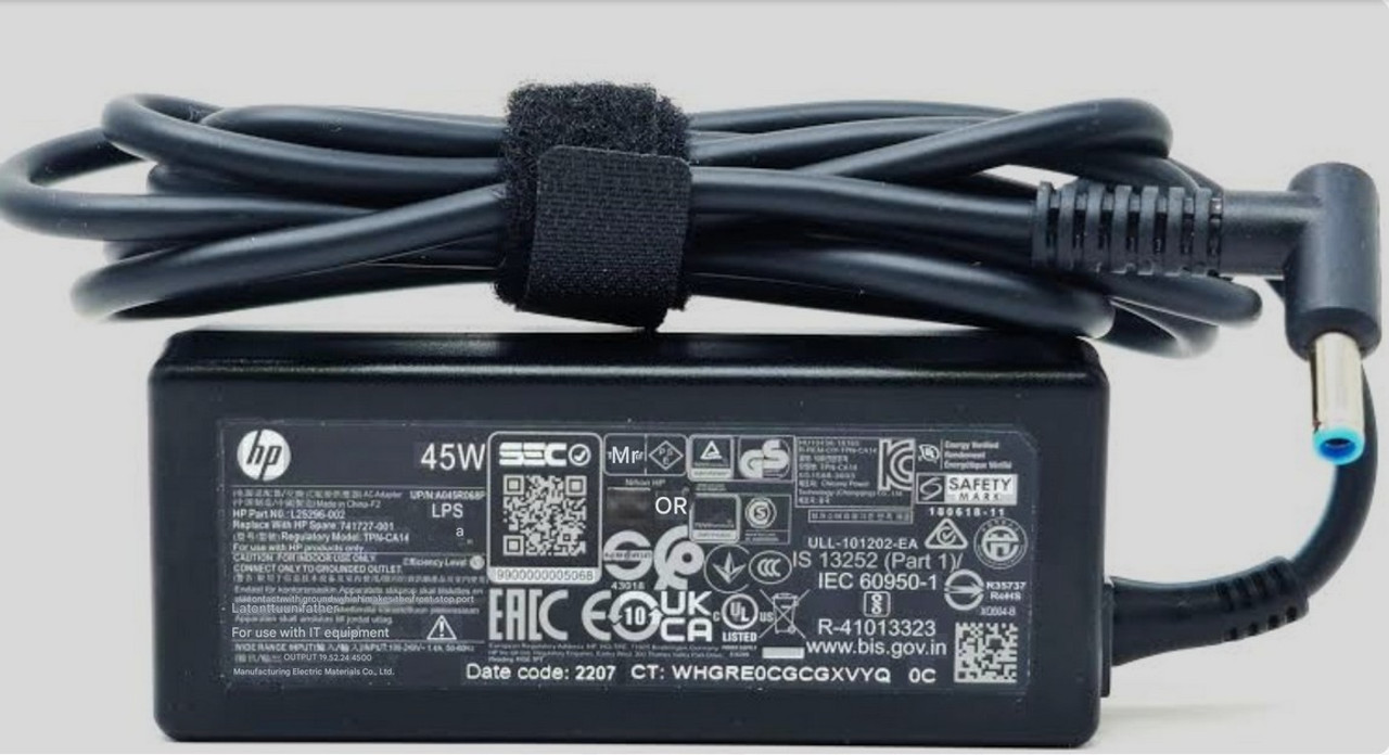 SKO-45W ADPTR NPFC SMART RC 4.5mm NSLIM - HP Genuine Replacement Spare Parts - 741727-001-HP