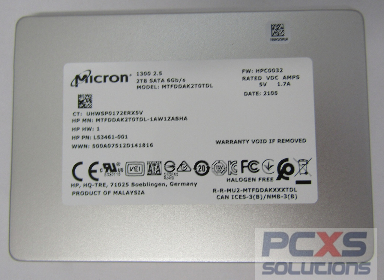 SPS-DRV SSD SATA 2TB 2.5 WS - HP Genuine Replacement Spare Parts - 910863-001-HP