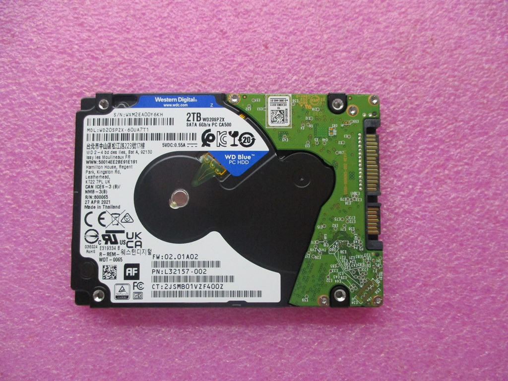SKO-HDD SATA 2TB 5400RPM 7mm RAW - HP Genuine Replacement Spare Parts - L89711-003-HP