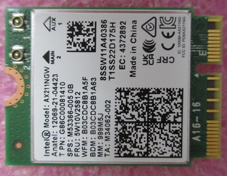 SKO-WLAN AX211 BT 5.2 M.2 2230 - HP Genuine Replacement Spare Parts - M53366-001-HP