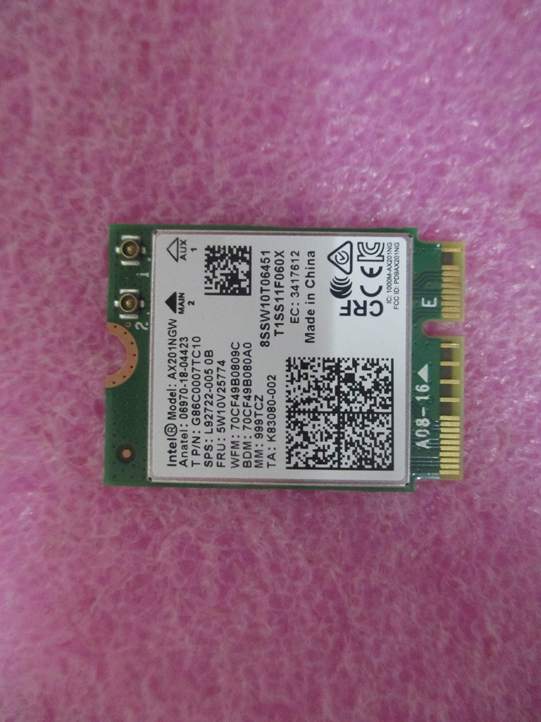 SKO-WLAN 11ax 2x2INT AX201NGW-W HrP2vPRO - HP Genuine Replacement Spare Parts - L92722-001-HP