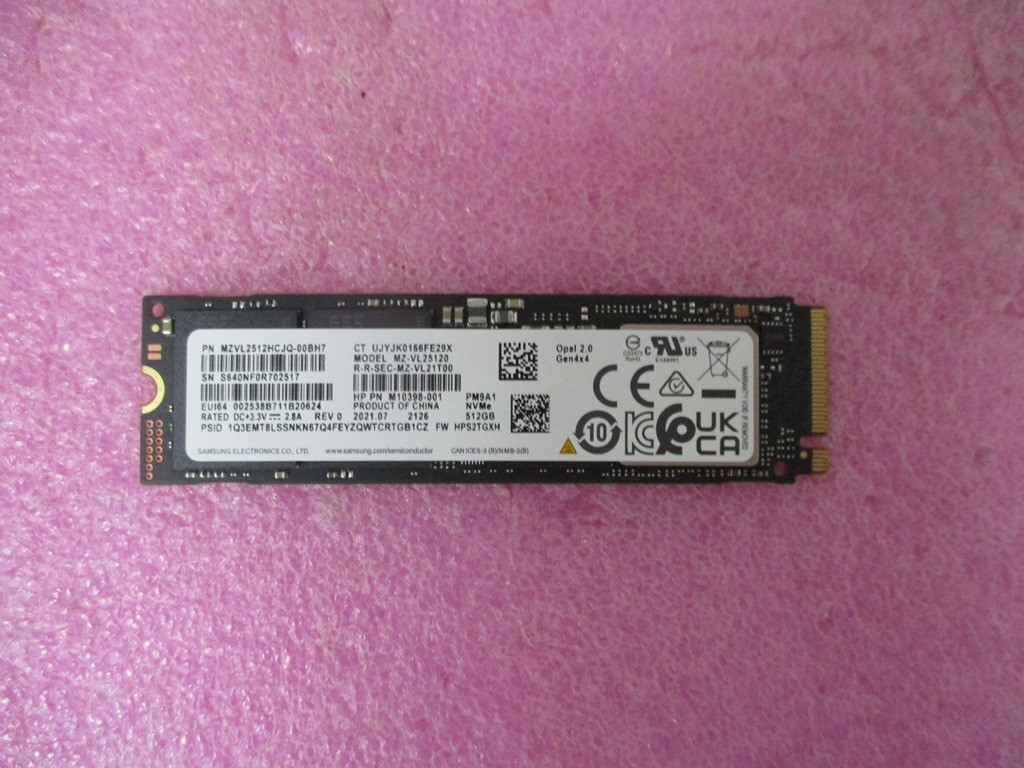 SKO-SSD 512G PCIE-4X4 2280 SED TLC M.2 - HP Genuine Replacement Spare Parts - M52031-002-HP
