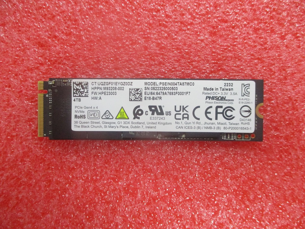 SKO-SSD 4TB 2280 PCIe-4x4 TLC DS M.2 - HP Genuine Replacement Spare Parts - N06219-002-HP