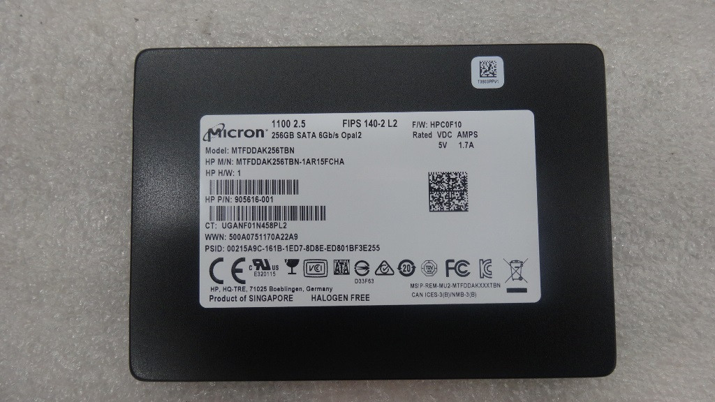 SPS-SSD 256G 2.5 SATA-3 TLC FIPS - HP Genuine Replacement Spare Parts - L17363-001-HP