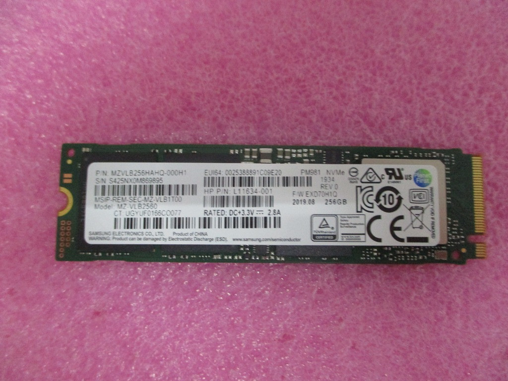 SPS-SSD 256GB M.2 2280 TLC-351970-LOCKED - HP Genuine Replacement Spare Parts - L51943-001-HP
