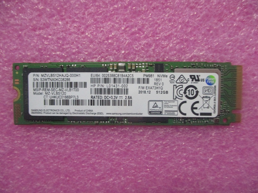SPS-SSD 512GB PCIe NVMe TLC - HP Genuine Replacement Spare Parts - L62401-001-HP