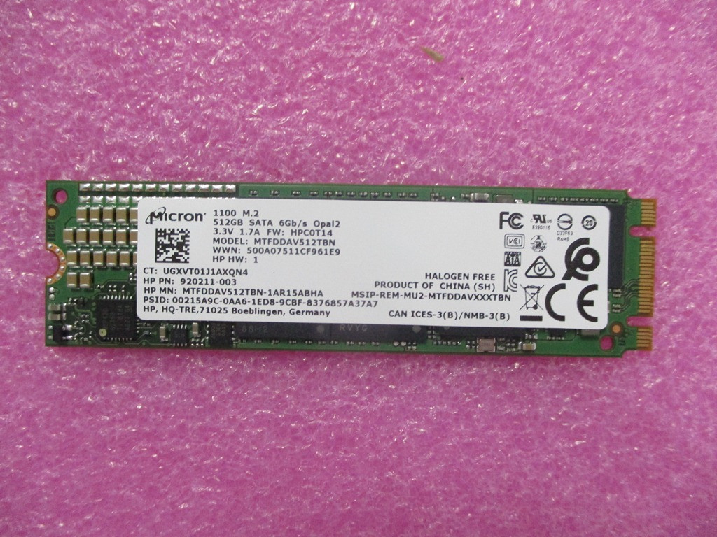 SPS-SSD 512GB M2 SATA-3 SED OPAL2 TLC - HP Genuine Replacement Spare Parts - L64718-001-HP