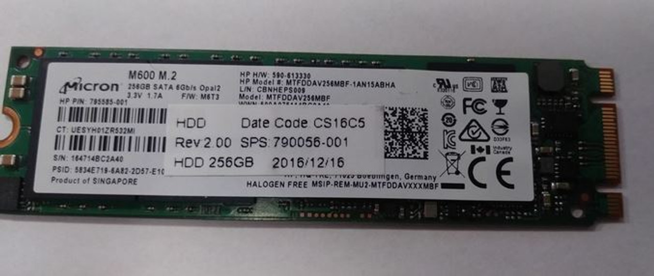 HP 256GB solid-state drive (SSD) - SATA-3 in - 790056-001