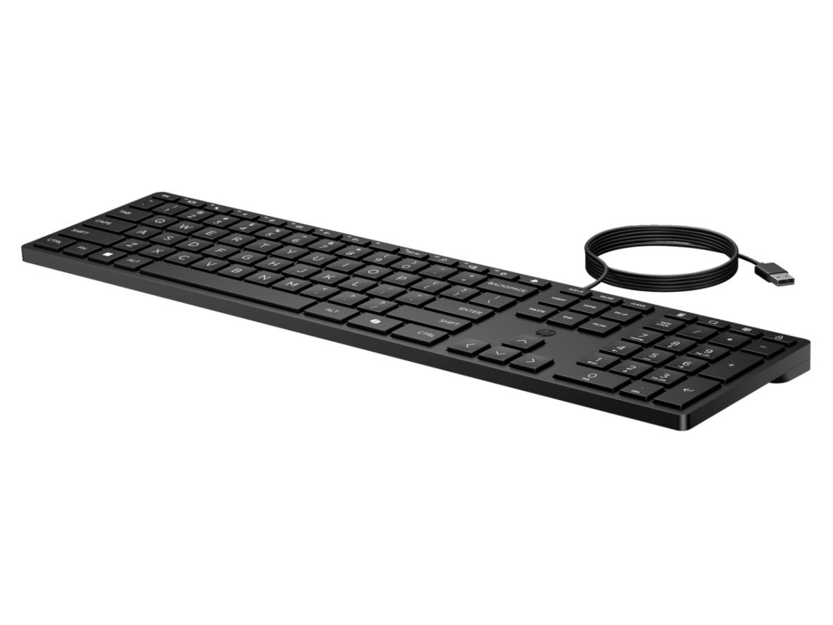 HP WIRED DESKTOP 320K KEYBOARD - ENJOY A COMFORTABLE FIT WITH A REDUCED-SIZED KE-3