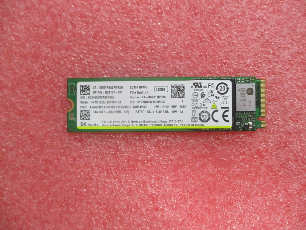hp SKO-SSD 512GB 2280 PCIe-4x4 NVMe VAL nM - N77392-001