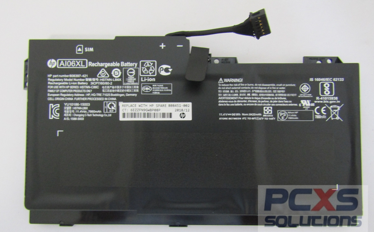 hp SPS-BATT 6C 96WHR 4.21AH LI AI06096XL-PR / 808437-800 / 808397-421 HP ZBOOK 17 G3 PCNB - 808451-002