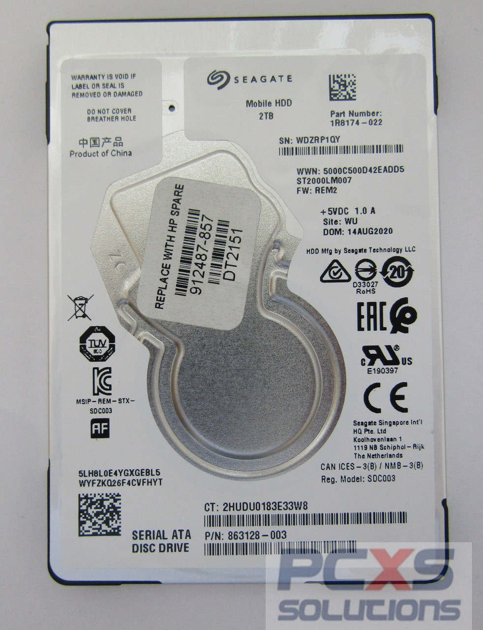 hp ASSY, HDD SATA 2TB 5400RPM RAW 7mm 2.5in ZBook 15v G5 - 912487-857