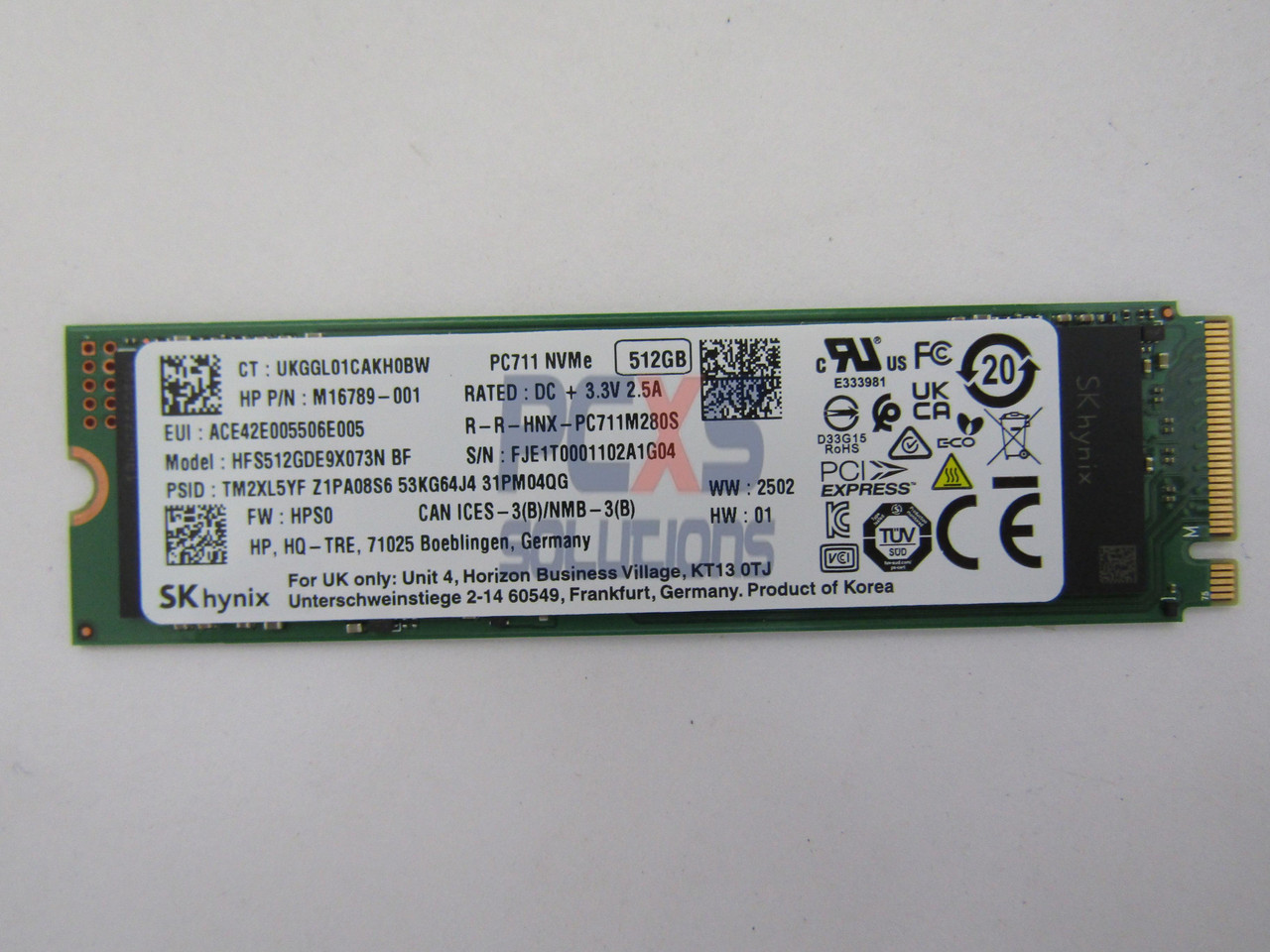 hp SPS-SSD 512GB PCIe NVMe TLC 15-d5000 HP 15-dy1000 HP 15-f1000 - L63572-001