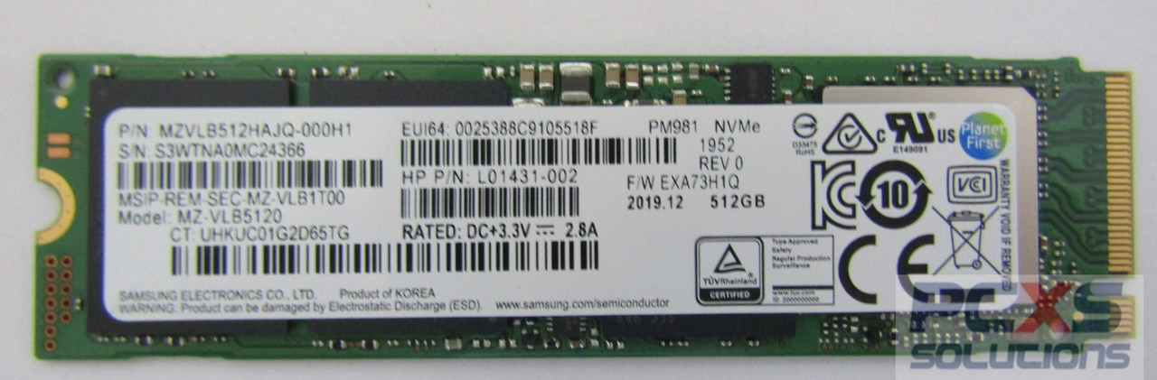 hp SPS-SSD 512GB -412644-CANTOR FITZ-LOCKED - L90445-001