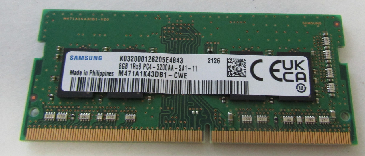 8GB DDR4 3200MHz PC4-25600 1.2V 1Rx8 260-Pin SODIMM