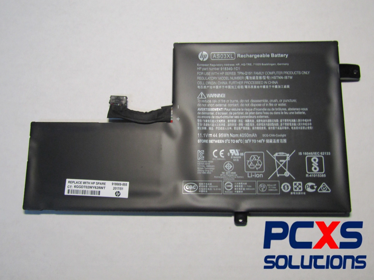 ASSY-BATT 3C 44Wh 4.08Ah LI AS03044XL-PL - 918669-855