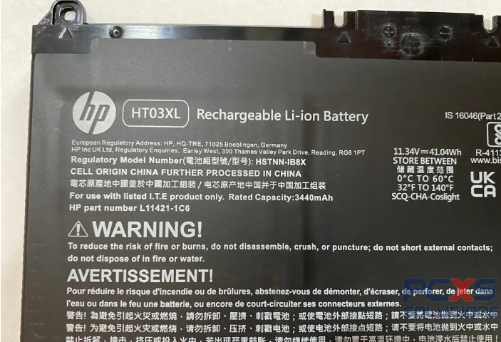 HP battery assembly 3C 41W 3.6A LI HT030 HP PAVILION - 15Z-CW000 / 14-CF - L11119-855