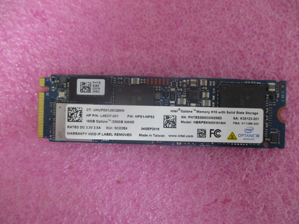 HP 256GB NVMe M.2 SSD, PCIe Gen3 x2, 2280 - HP Genuine Replacement Spare Parts - L85356-005-HP