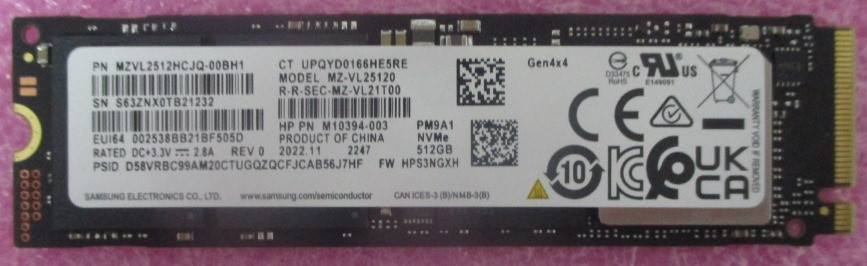 SPS-SSD 512GB M.2 2280 GEHC-LOCKED - HP Genuine Replacement Spare Parts - N31654-001-HP