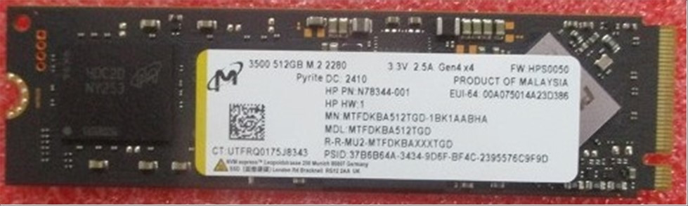 SPS-SSD 512GB 2280 PCIe LOCK - HP Genuine Replacement Spare Parts - P20068-001-HP