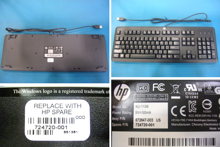 SPS-USB KB ME US - HP Genuine Replacement Spare Parts - 724720-001-HP