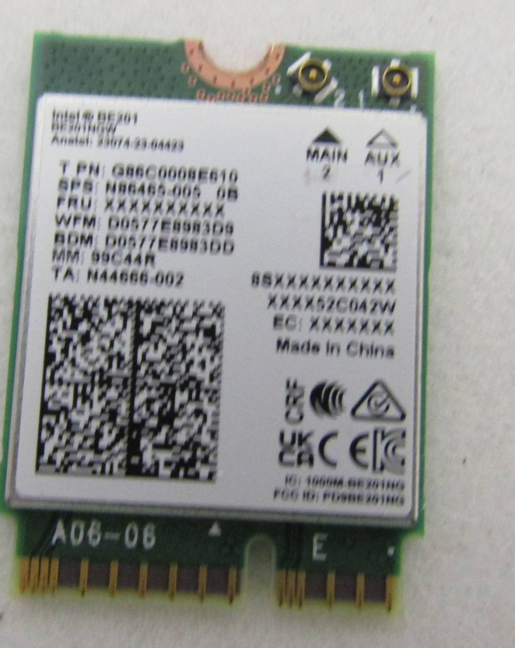 hp WIRELESS LOCAL AREA NETWORK 7 INT BE201NGW vPRO+BT 5.4 - N86465-005