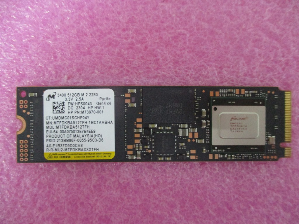 SPS-SSD 512GB M.2 2280 LOCK - HP Genuine Replacement Spare Parts - N32667-001-HP