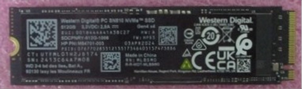 SPS-SSD 512GB M.2 2280 PCIe-4x4 TLC LOCK - HP Genuine Replacement Spare Parts - P76804-001-HP