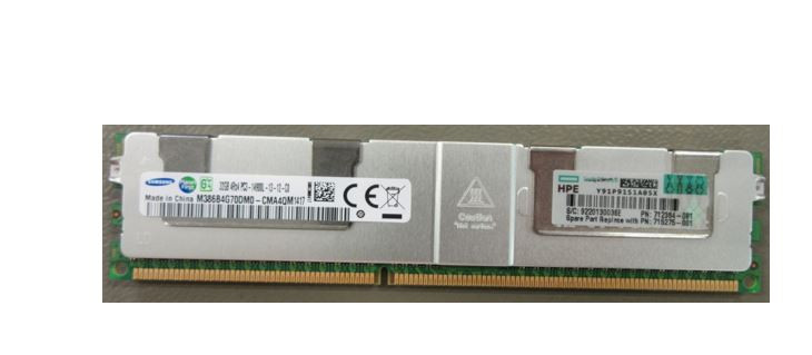 32GB, 1866MHz, PC3-14900L-13, DDR3, quad-rank x4, 1.50V, load reduced dual in-line memory module (LRDIMM) - HPE Genuine Replacement Spare Parts - 715275-001-HPE