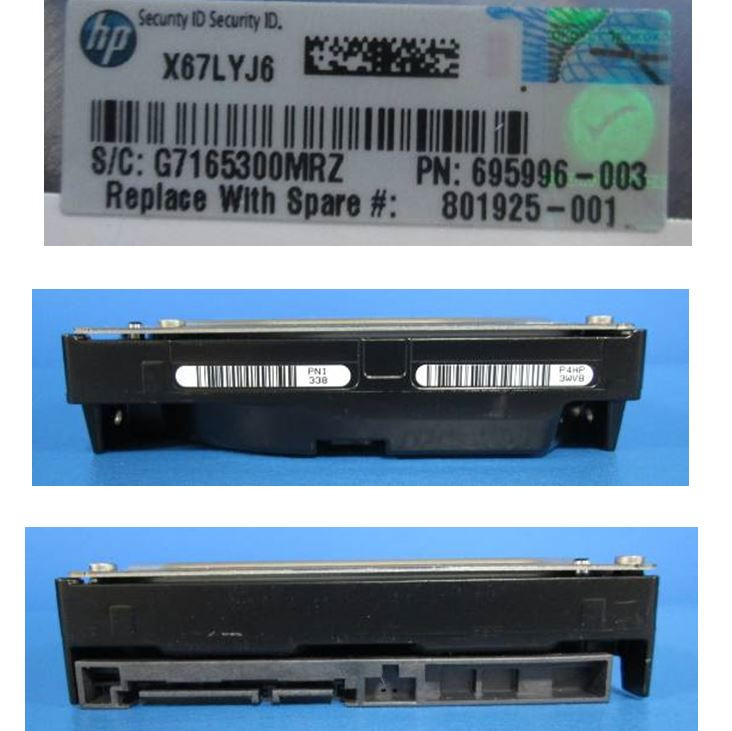 4TB non-hot-plug SATA hard disk drive - 7,200 RPM, 6Gb/sec transfer rate, 3.5-inch large form factor (LFF), Midline - HPE Genuine Replacement Spare Parts - 801925-001-HPE
