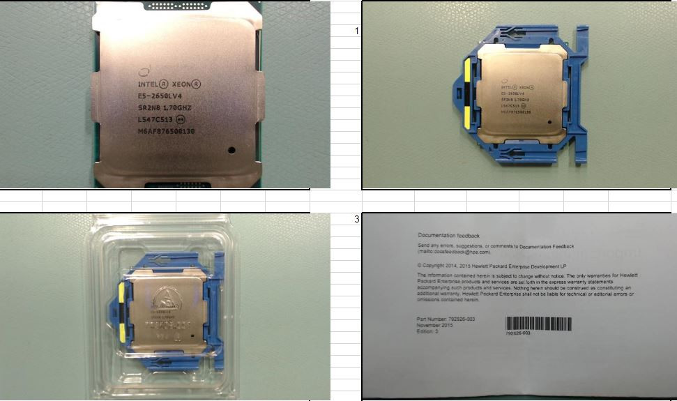 Intel Xeon E5-2650L v4 Fourteen-Core 64-bit low-power processor - 1.7GHz base frequency (Broadwell, 35MB Intel Smart Cache, Intel QuickPath Interconnect (QPI) speed 9.6 GT/s, 65W Thermal Design  - HPE Genuine Replacement Spare Parts - 835609-001-HPE