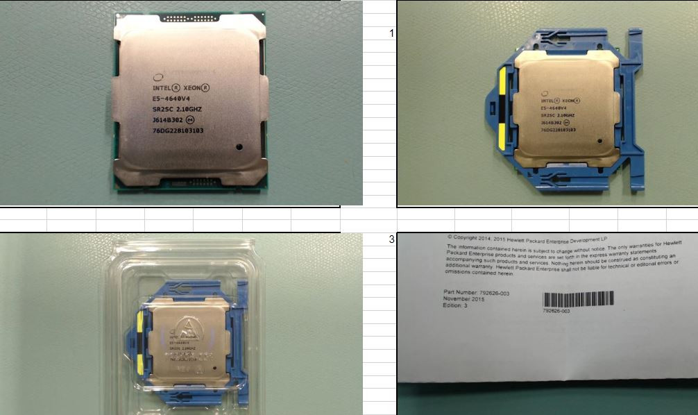 Intel Xeon E5-4640v4 Twelve-Core 64-bit processor - 2.1GHz base frequency (Broadwell-EP, 30MB Level-3 cache, Intel QuickPath Interconnect (QPI) speed 8.0 GT/s, 105 watt thermal design power (TDP - HPE Genuine Replacement Spare Parts - 852379-001-HPE