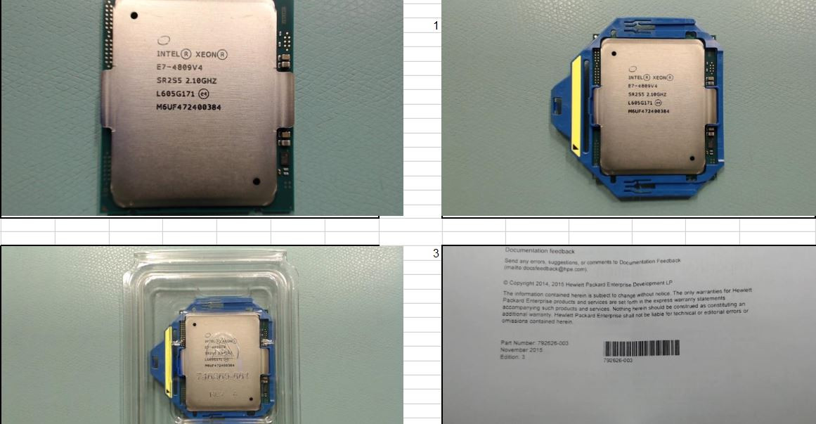 Intel Xeon E7-4809v4 Eight-Core 64-bit processor - 2.10GHz (Broadwell, 20MB Level-3 cache, Intel QuickPath interconnect (QPI) speed 6.4 GT/s, 115 watt thermal design power (TDP), FCLGA 2011 sock - HPE Genuine Replacement Spare Parts - 858200-001-HPE
