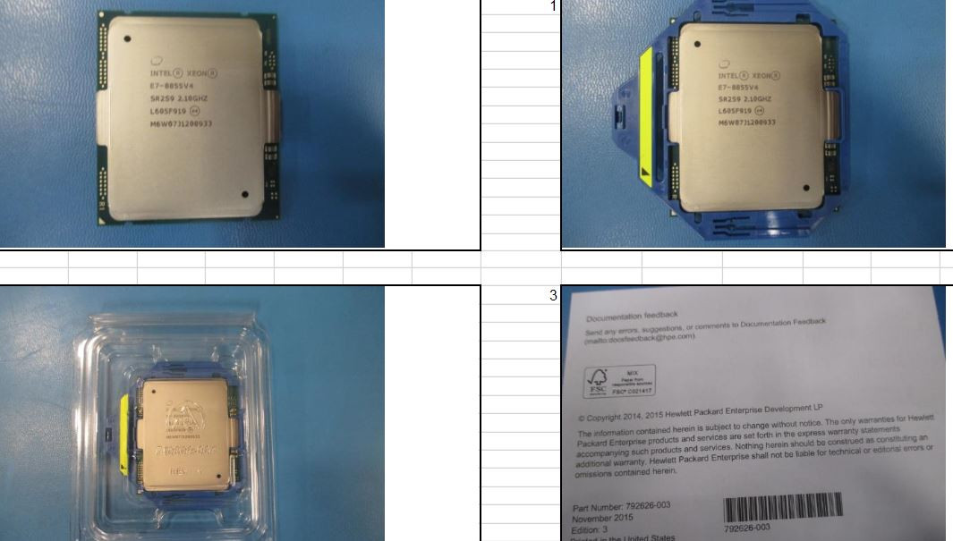 Intel Xeon E7-8894 v4 Twenty-four-Core 64-bit processor - 2.4GHz (Broadwell, 60MB Cache, Intel QuickPath Interconnect (QPI) speed 9.6 GT/s, 165W Thermal Design Power (TDP), FCLGA 2011 socket) - HPE Genuine Replacement Spare Parts - 858204-001-HPE