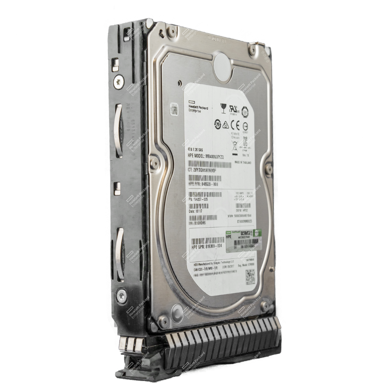 1TB SATA hard disk drive - 7,200 RPM, 6Gb/sec transfer rate, 3.5-inch large form factor (LFF), Midline, SmartDrive Carrier (SC) - HPE Genuine Replacement Spare Parts - 862128-001-HPE